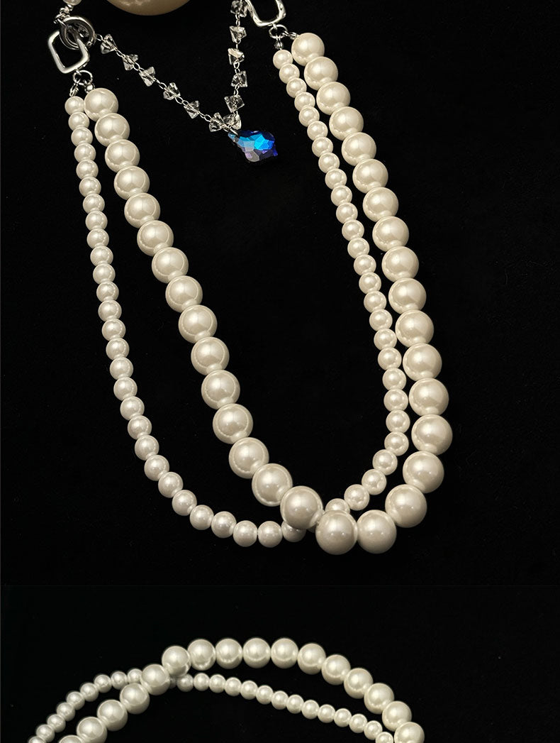 Chundu Chilldo | Original Design Blue Danube Pearl Ball Collar Dual-purpose Couple Choker Set