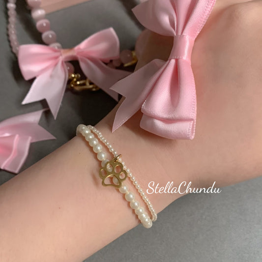 Original Design Pearlgirl Handmade Shijia Pearl Puppy Claw Bracelet puppy