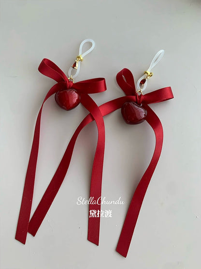 Chundu chilldo x Della Du "Ballet Cherry" bow silicone ring R ring puppy water bell