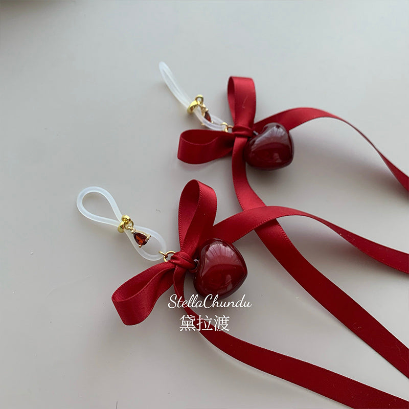 Chundu chilldo x Della Du "Ballet Cherry" bow silicone ring R ring puppy water bell